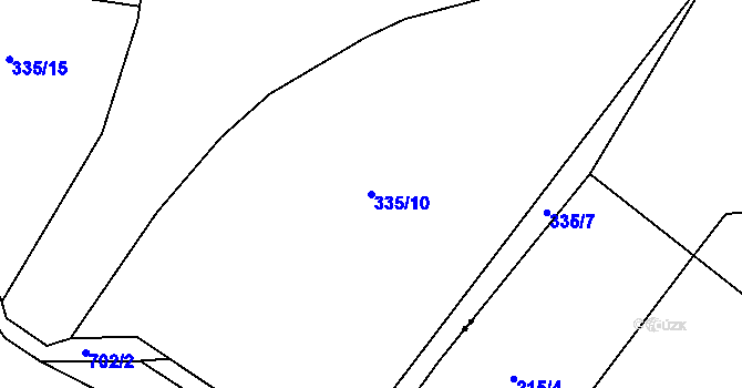 Parcela st. 335/10 v KÚ Letohrad, Katastrální mapa