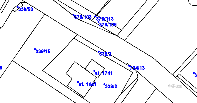 Parcela st. 338/3 v KÚ Letohrad, Katastrální mapa