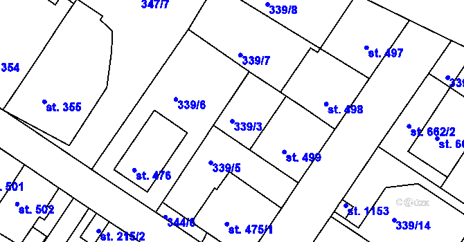 Parcela st. 339/3 v KÚ Letohrad, Katastrální mapa