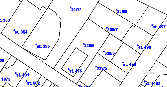 Parcela st. 339/6 v KÚ Letohrad, Katastrální mapa
