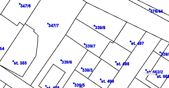 Parcela st. 339/7 v KÚ Letohrad, Katastrální mapa