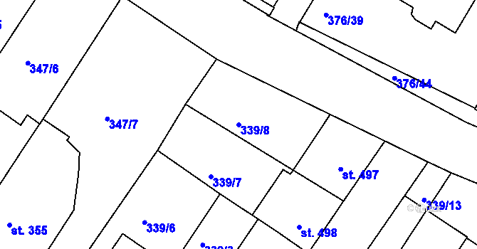 Parcela st. 339/8 v KÚ Letohrad, Katastrální mapa