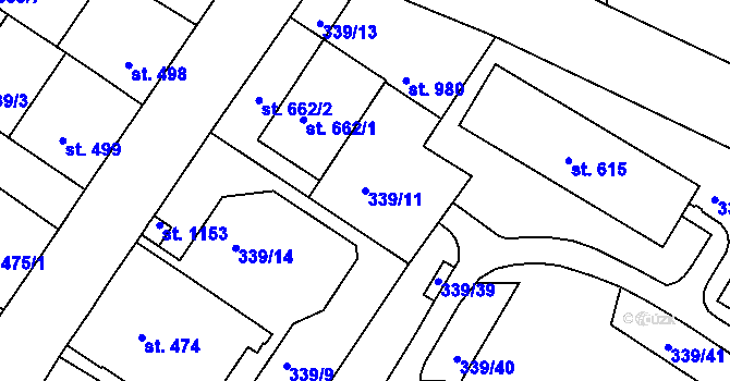 Parcela st. 339/11 v KÚ Letohrad, Katastrální mapa
