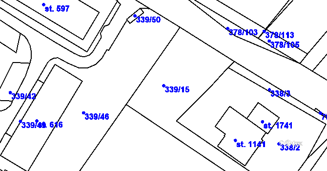 Parcela st. 339/15 v KÚ Letohrad, Katastrální mapa