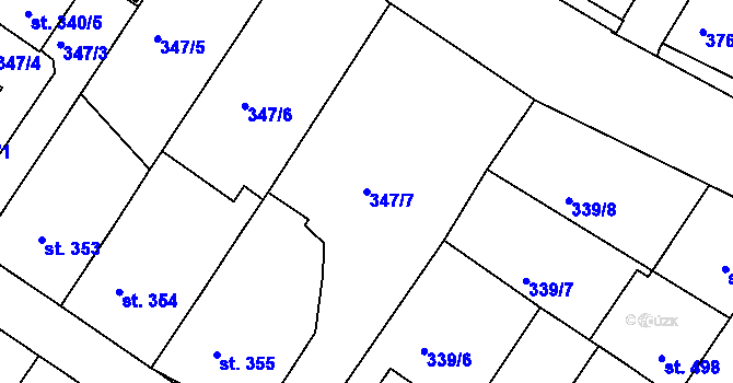 Parcela st. 347/7 v KÚ Letohrad, Katastrální mapa