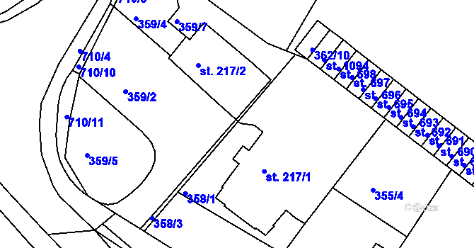 Parcela st. 359/3 v KÚ Letohrad, Katastrální mapa