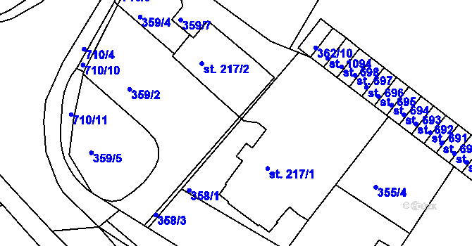Parcela st. 359/6 v KÚ Letohrad, Katastrální mapa