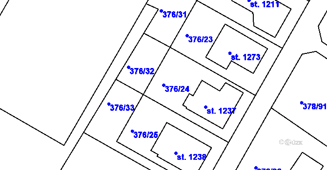 Parcela st. 376/24 v KÚ Letohrad, Katastrální mapa