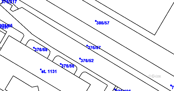 Parcela st. 376/57 v KÚ Letohrad, Katastrální mapa