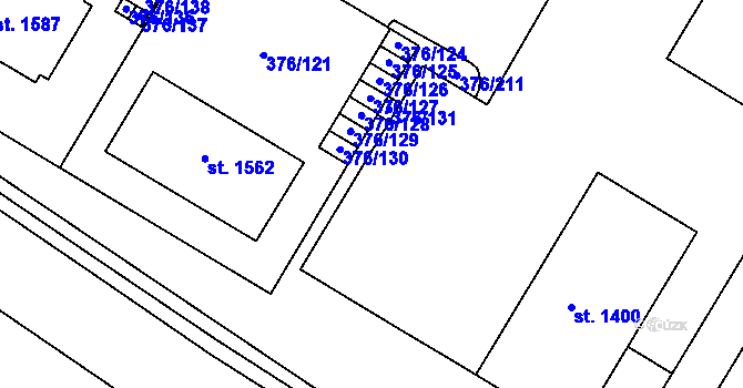 Parcela st. 376/111 v KÚ Letohrad, Katastrální mapa