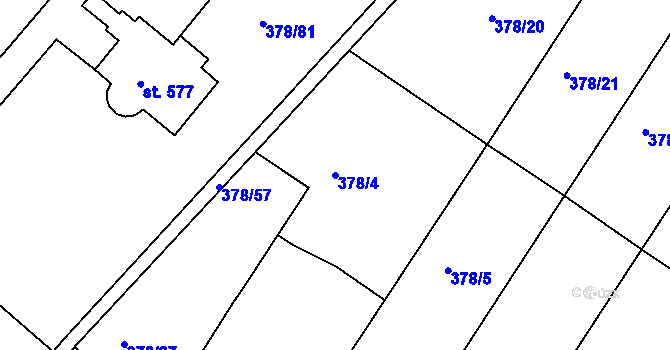 Parcela st. 378/4 v KÚ Letohrad, Katastrální mapa