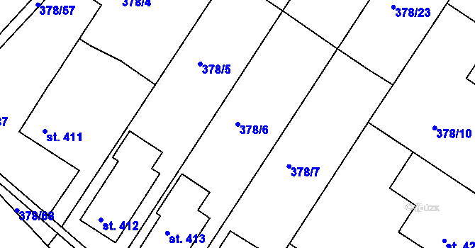 Parcela st. 378/6 v KÚ Letohrad, Katastrální mapa