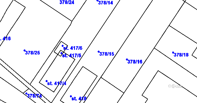 Parcela st. 378/15 v KÚ Letohrad, Katastrální mapa