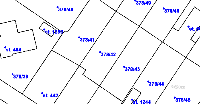 Parcela st. 378/42 v KÚ Letohrad, Katastrální mapa