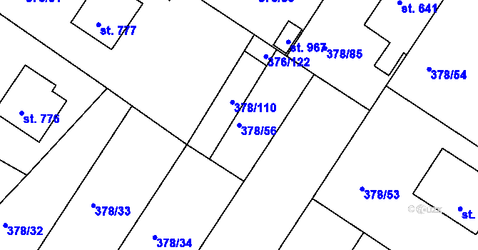 Parcela st. 378/56 v KÚ Letohrad, Katastrální mapa