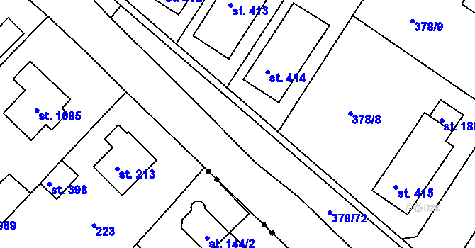 Parcela st. 378/71 v KÚ Letohrad, Katastrální mapa