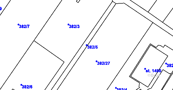 Parcela st. 382/5 v KÚ Letohrad, Katastrální mapa