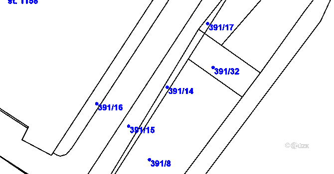 Parcela st. 391/14 v KÚ Letohrad, Katastrální mapa