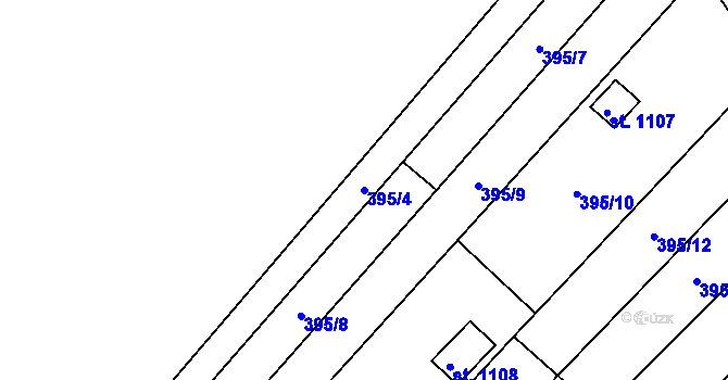 Parcela st. 395/4 v KÚ Letohrad, Katastrální mapa