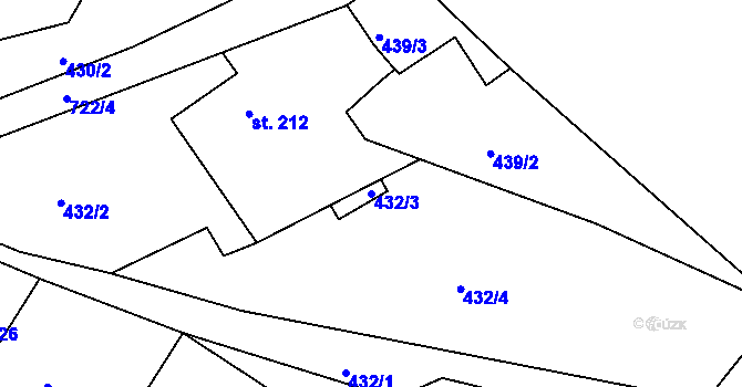 Parcela st. 432/3 v KÚ Letohrad, Katastrální mapa