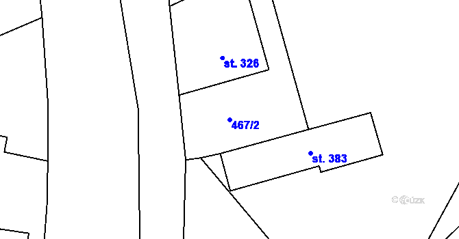 Parcela st. 467/2 v KÚ Letohrad, Katastrální mapa