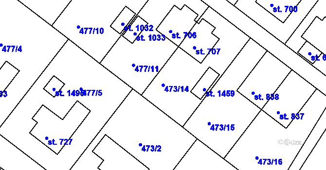 Parcela st. 473/14 v KÚ Letohrad, Katastrální mapa