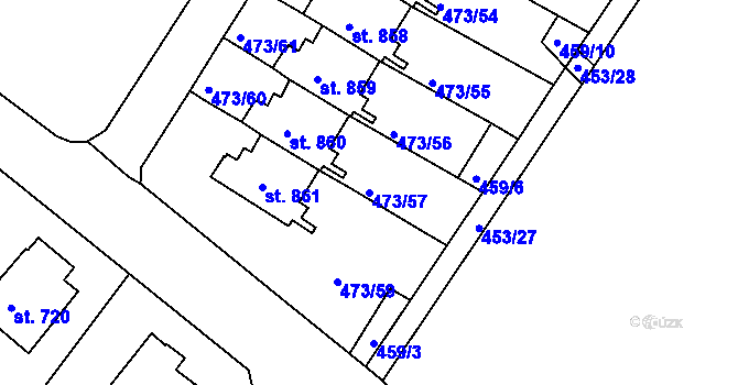 Parcela st. 473/57 v KÚ Letohrad, Katastrální mapa
