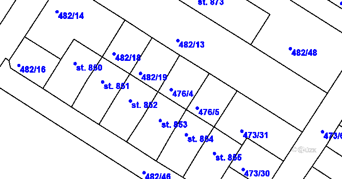 Parcela st. 476/4 v KÚ Letohrad, Katastrální mapa