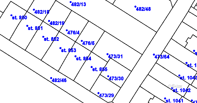 Parcela st. 476/6 v KÚ Letohrad, Katastrální mapa