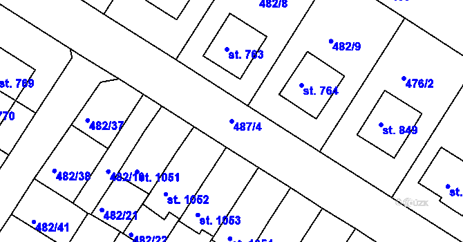 Parcela st. 487/4 v KÚ Letohrad, Katastrální mapa