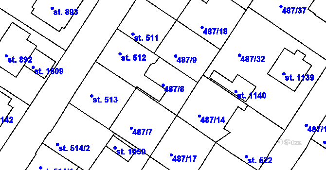 Parcela st. 487/8 v KÚ Letohrad, Katastrální mapa