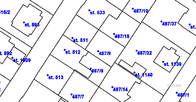 Parcela st. 487/9 v KÚ Letohrad, Katastrální mapa