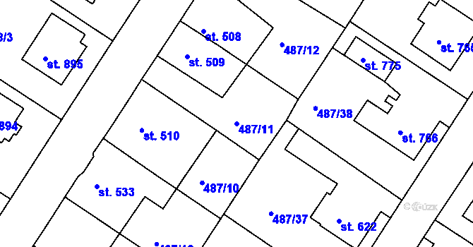Parcela st. 487/11 v KÚ Letohrad, Katastrální mapa