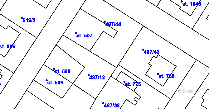 Parcela st. 487/13 v KÚ Letohrad, Katastrální mapa