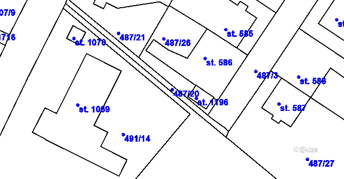 Parcela st. 487/20 v KÚ Letohrad, Katastrální mapa