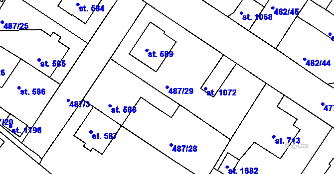 Parcela st. 487/29 v KÚ Letohrad, Katastrální mapa