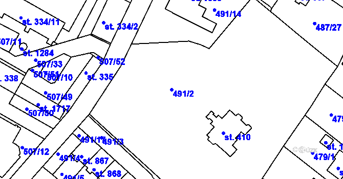 Parcela st. 491/2 v KÚ Letohrad, Katastrální mapa