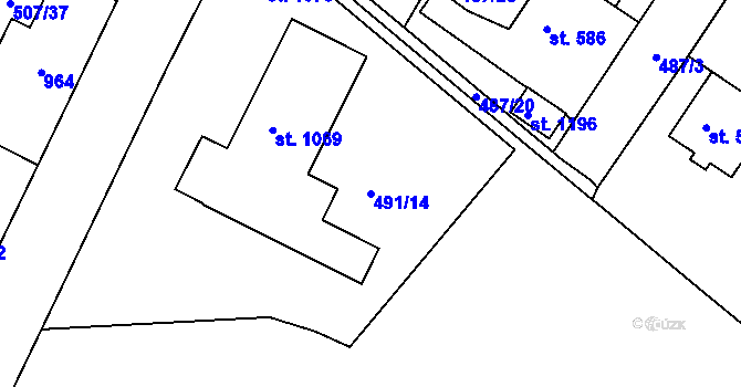 Parcela st. 491/14 v KÚ Letohrad, Katastrální mapa