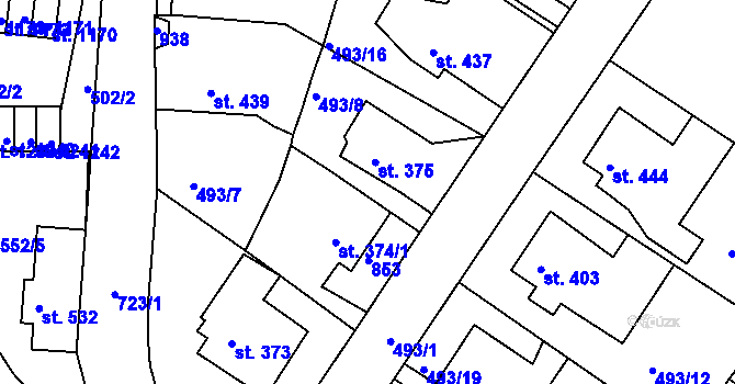 Parcela st. 493/6 v KÚ Letohrad, Katastrální mapa