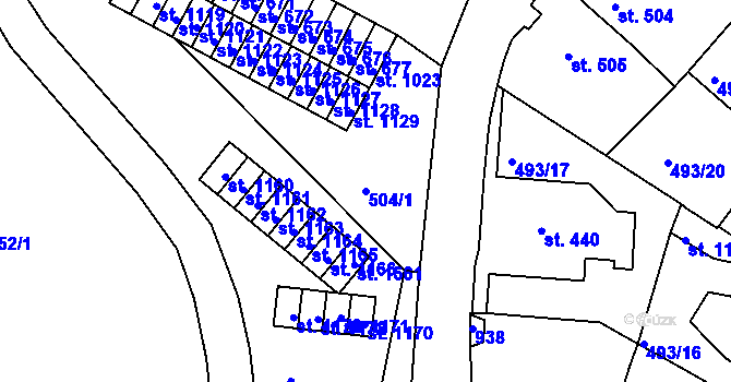 Parcela st. 504/1 v KÚ Letohrad, Katastrální mapa