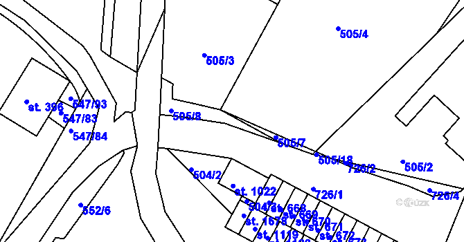 Parcela st. 505/6 v KÚ Letohrad, Katastrální mapa