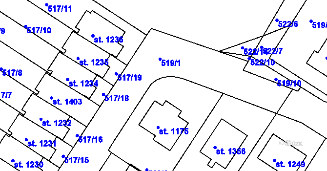 Parcela st. 519/6 v KÚ Letohrad, Katastrální mapa