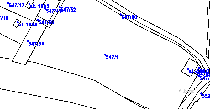 Parcela st. 547/1 v KÚ Letohrad, Katastrální mapa