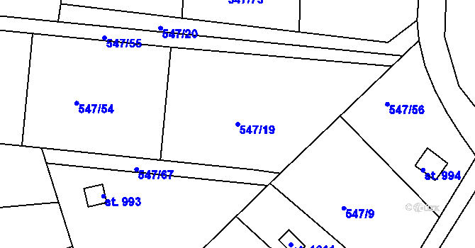 Parcela st. 547/19 v KÚ Letohrad, Katastrální mapa