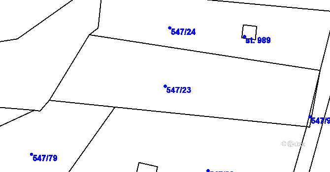 Parcela st. 547/23 v KÚ Letohrad, Katastrální mapa