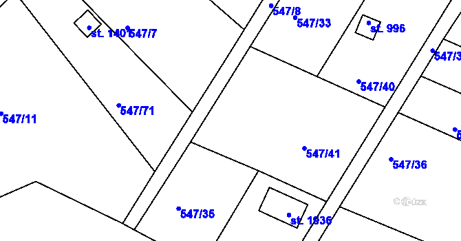 Parcela st. 547/34 v KÚ Letohrad, Katastrální mapa
