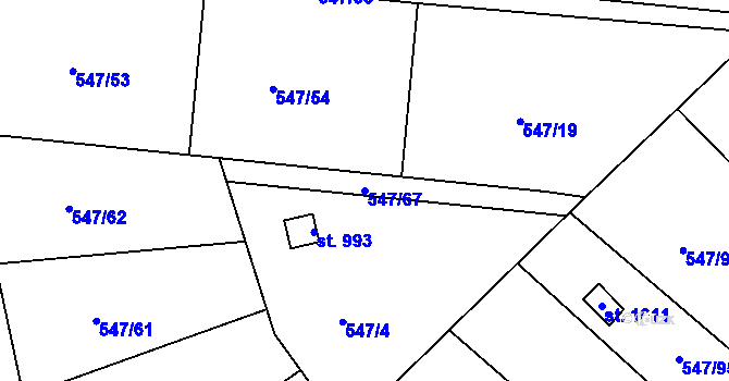 Parcela st. 547/67 v KÚ Letohrad, Katastrální mapa