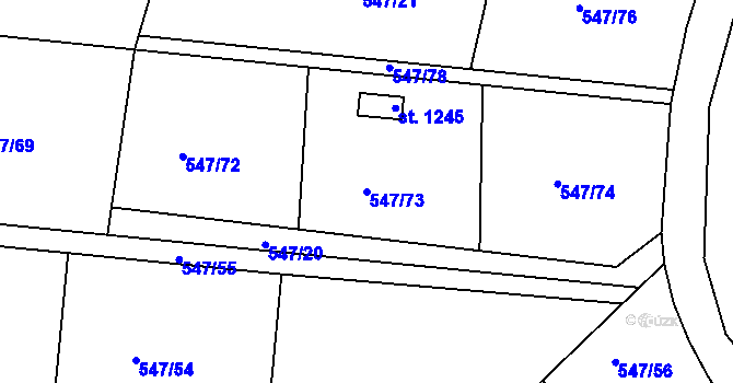 Parcela st. 547/73 v KÚ Letohrad, Katastrální mapa