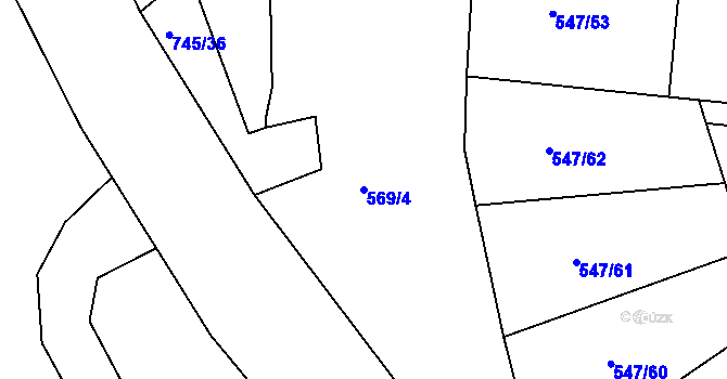 Parcela st. 569/4 v KÚ Letohrad, Katastrální mapa