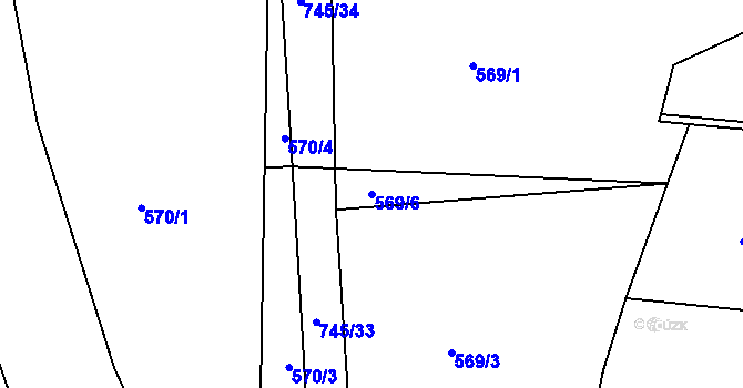 Parcela st. 569/6 v KÚ Letohrad, Katastrální mapa